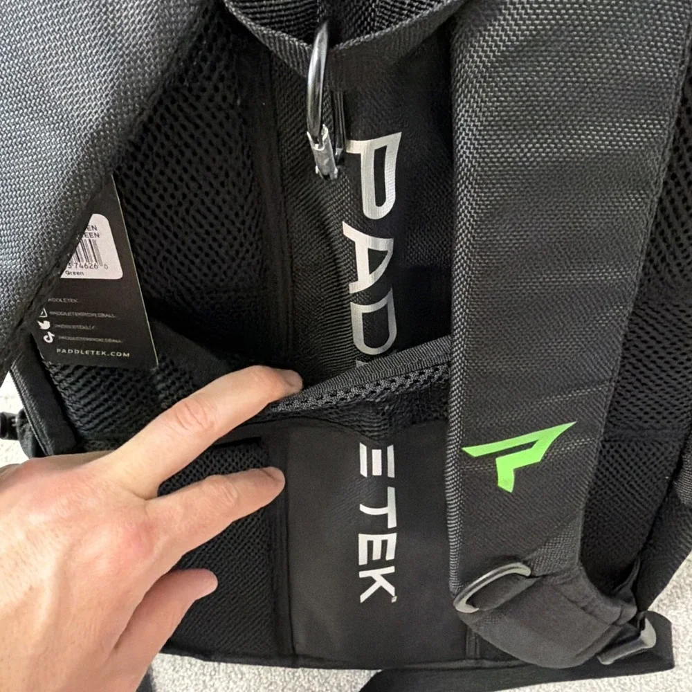 Paddletek Sport Backpack Bag Anna Waters Dave Weinbach logo‎  Black Green